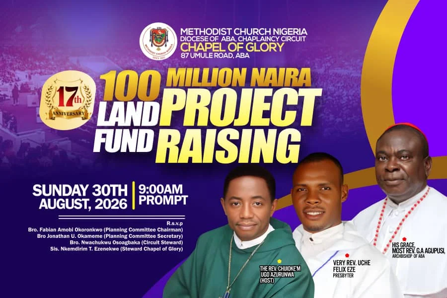 17th Anniversary — ₦100 Million Land Project Fund Raising poster